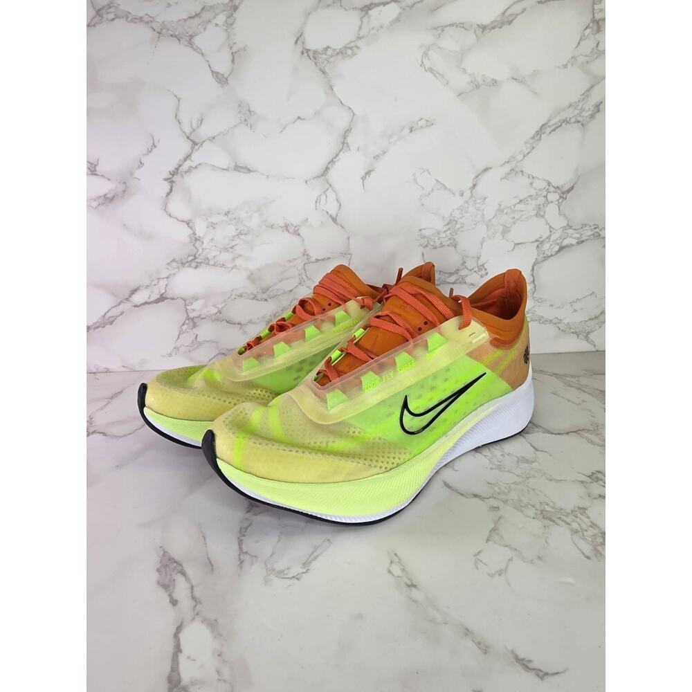 Nike Zoom Fly Flyknit Shoes Women Sz 5.5 Orange Volt CQ4483-300 Running Sneakers